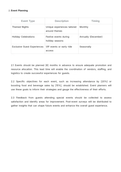 Free Amusement Park Procedure Template to Edit Online
