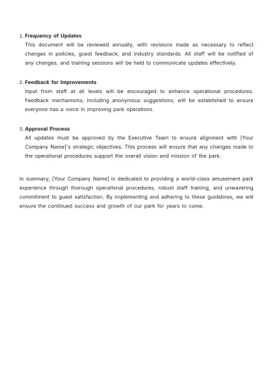 Free Amusement Park Procedure Template to Edit Online