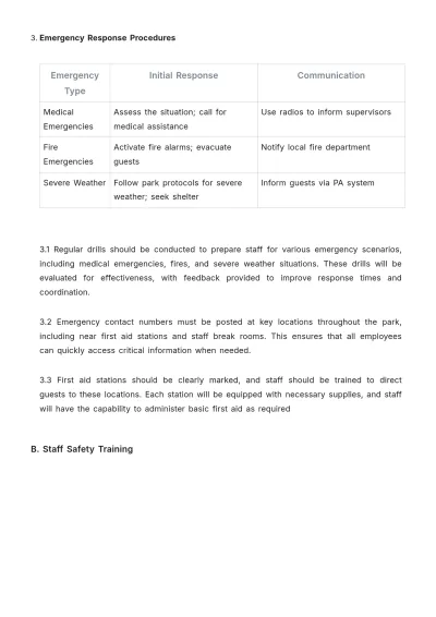 Free Amusement Park Procedure Template to Edit Online