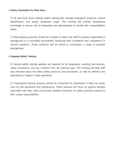 Free Amusement Park Procedure Template to Edit Online