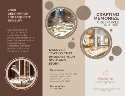 Free Jewelry Store Trifold Brochure Template to Edit Online