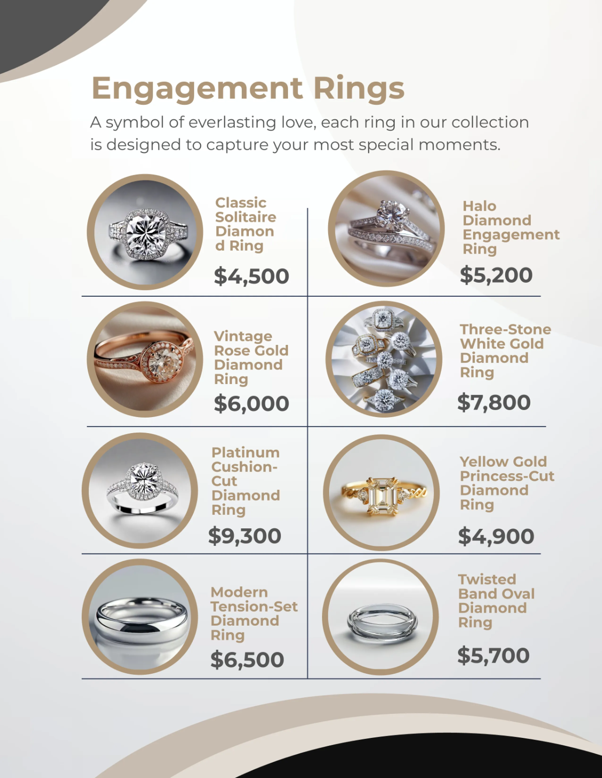 Free Jewelry Store Catalog Template to Edit Online