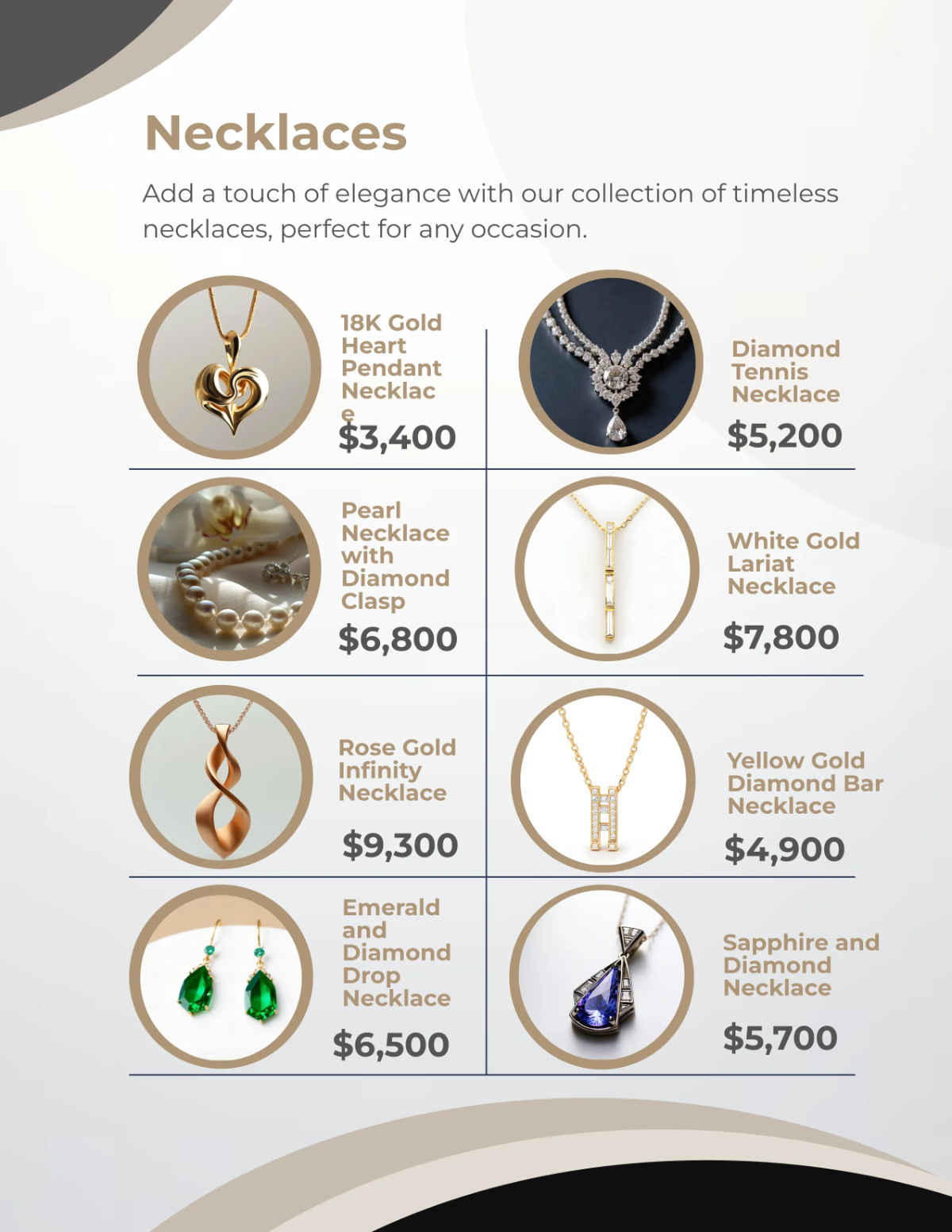 Free Jewelry Store Catalog Template to Edit Online