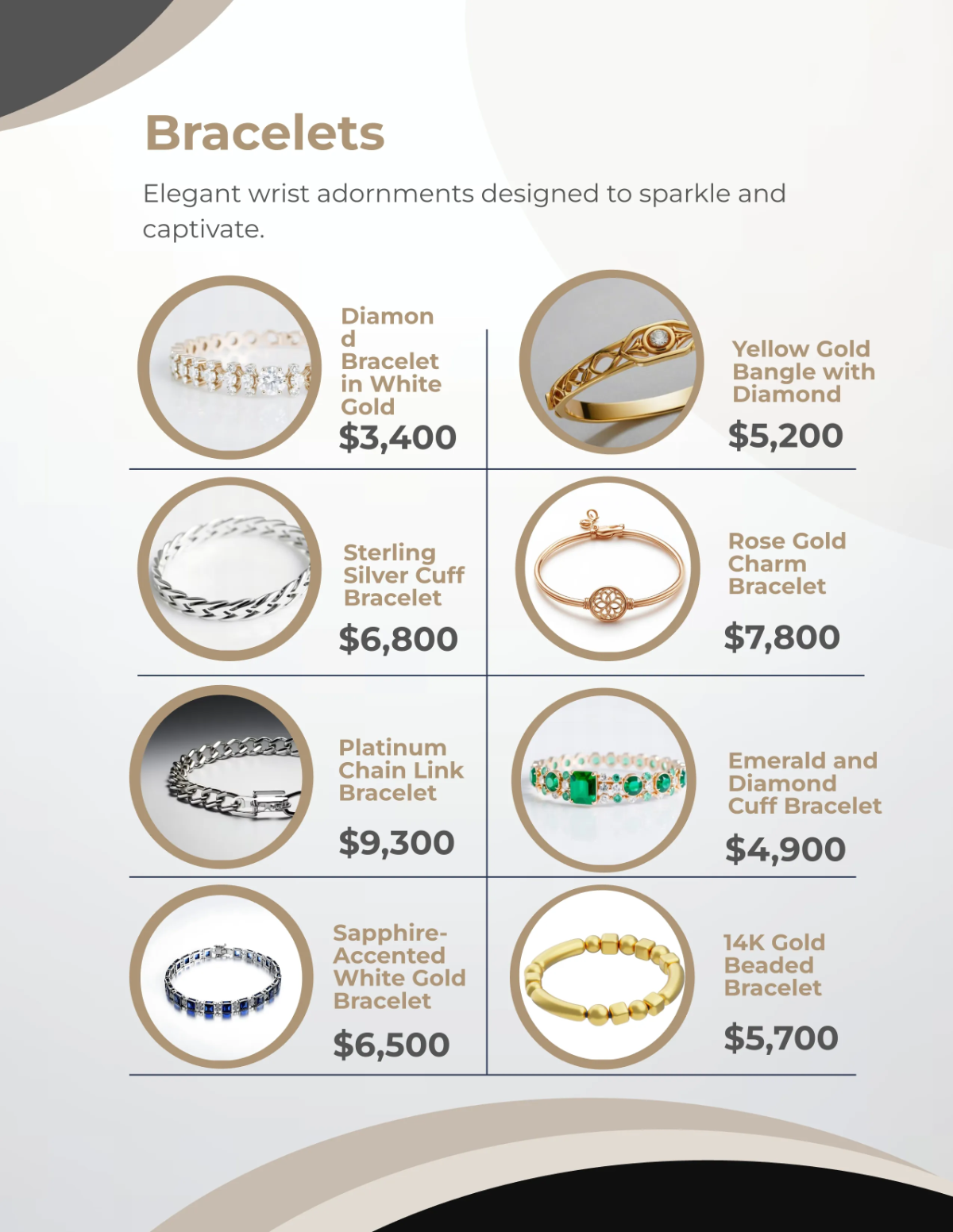 Free Jewelry Store Catalog Template to Edit Online
