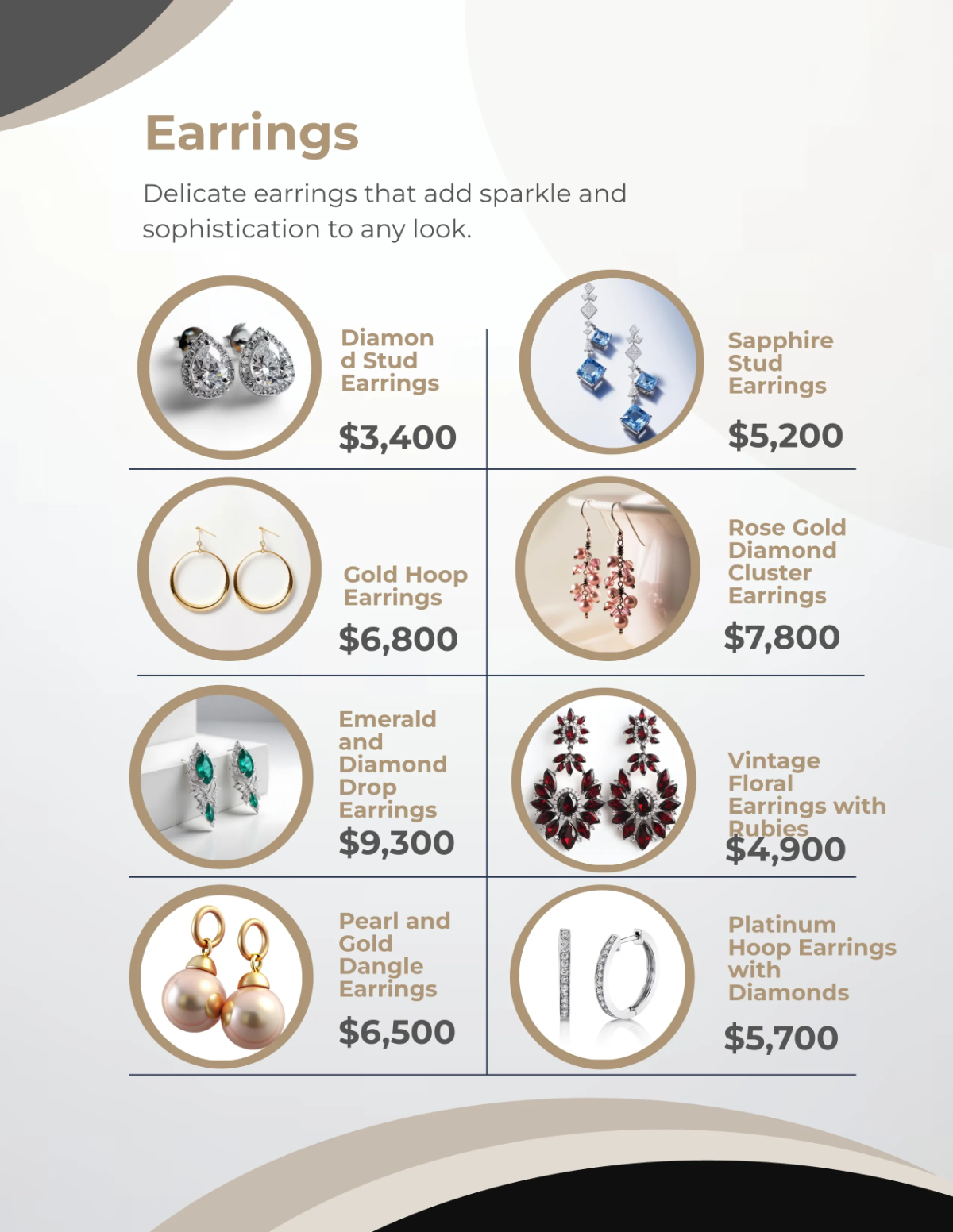 Free Jewelry Store Catalog Template to Edit Online