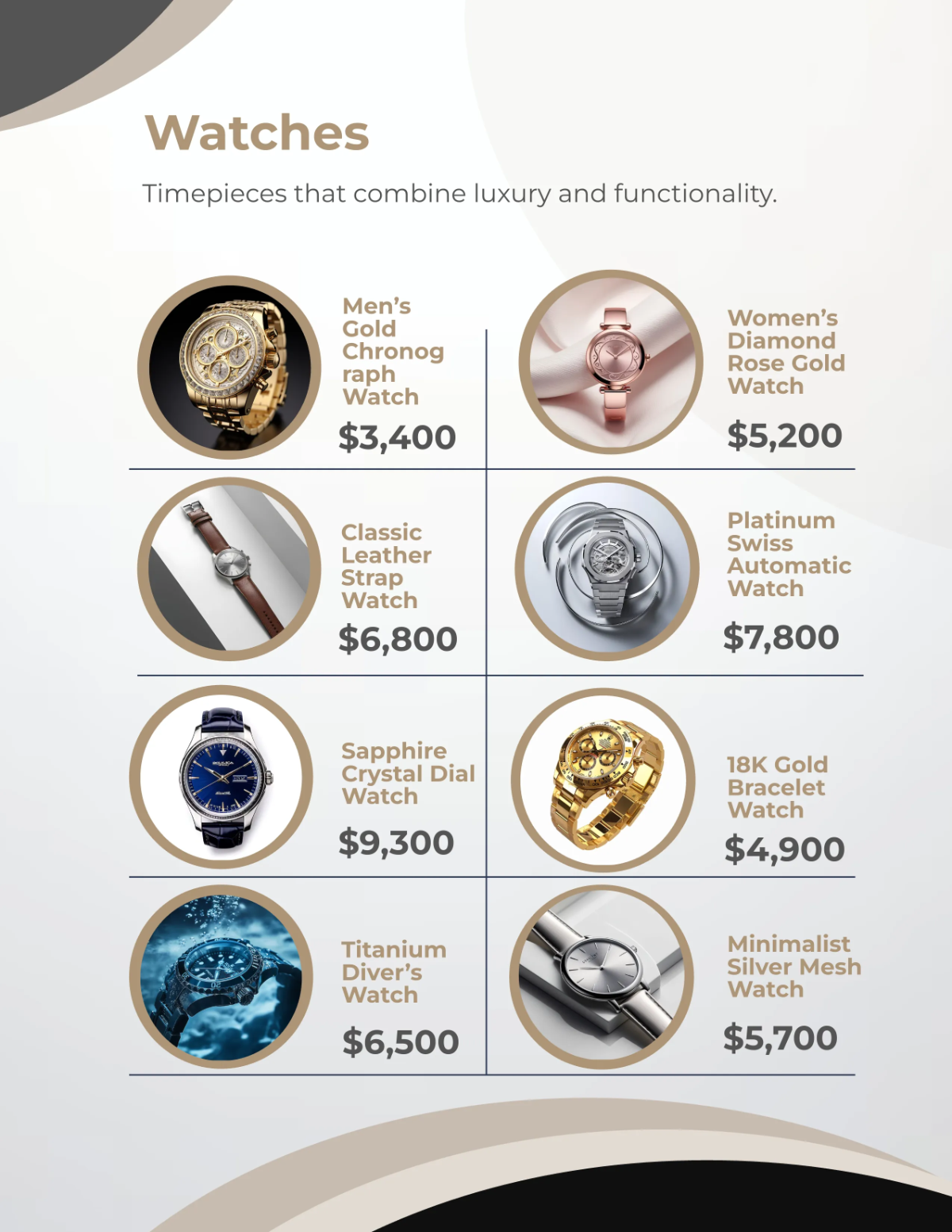 Free Jewelry Store Catalog Template to Edit Online