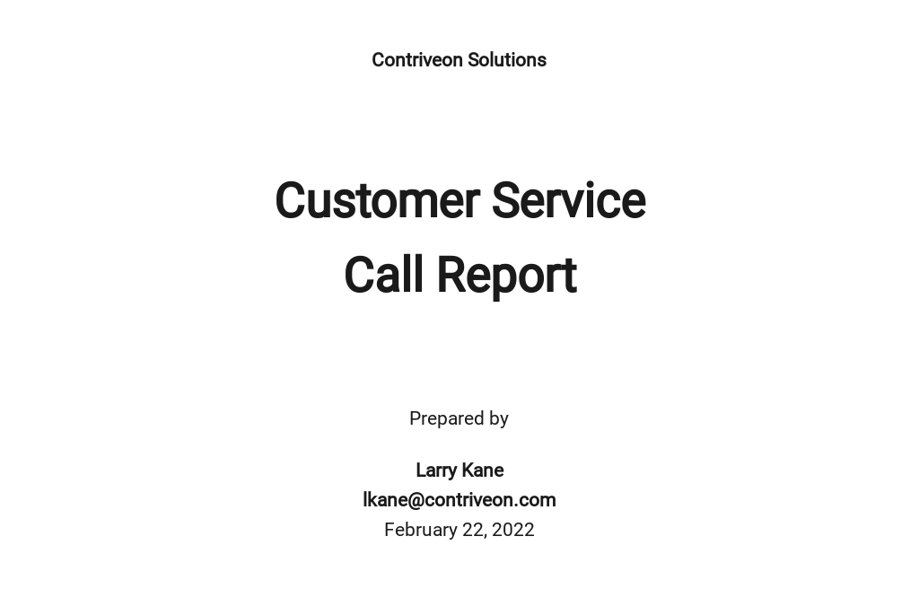 FREE Call Report Template PDF Word (DOC) Apple (MAC) Pages