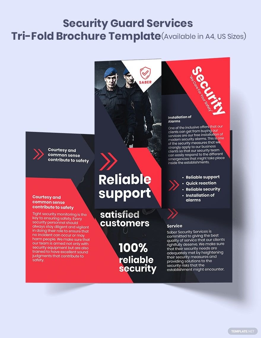 Security Services Tri-Fold Brochure Template