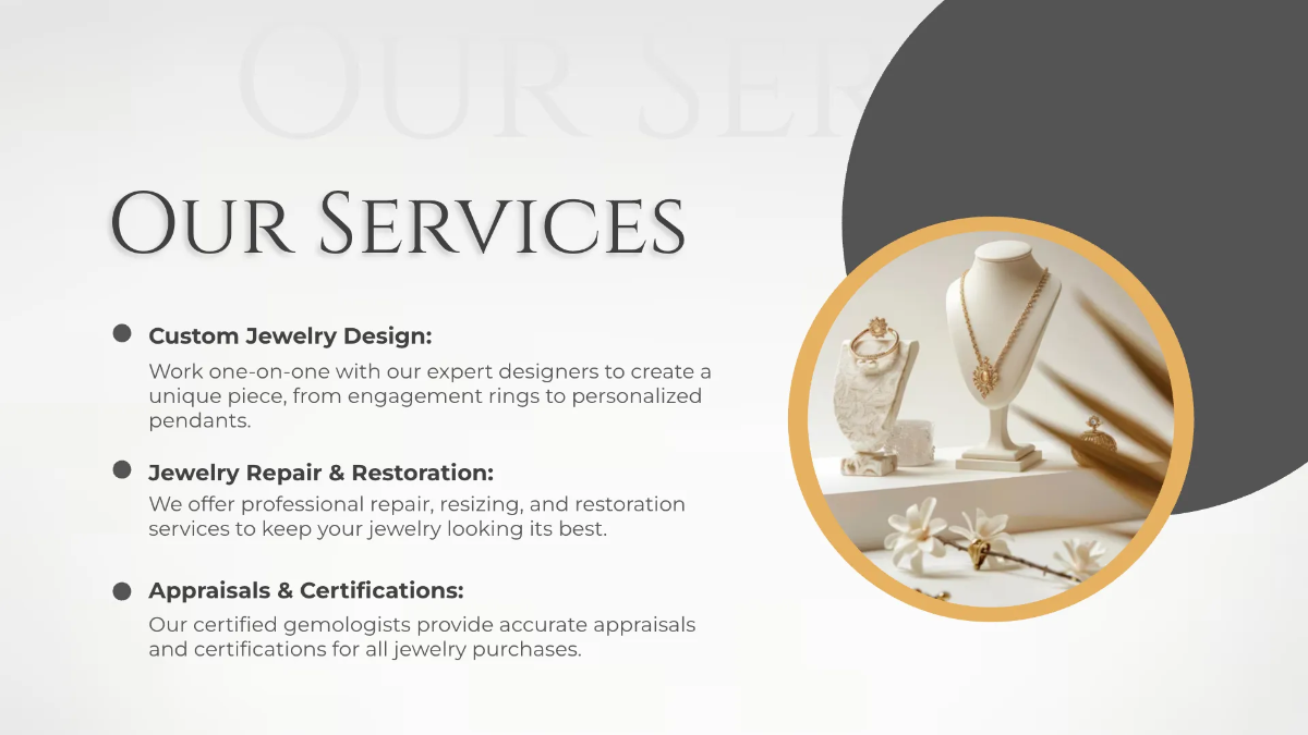Free Jewelry Store Presentation Template to Edit Online