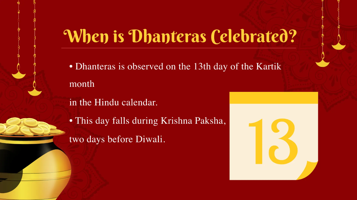 Free Dhanteras Presentation Template to Edit Online