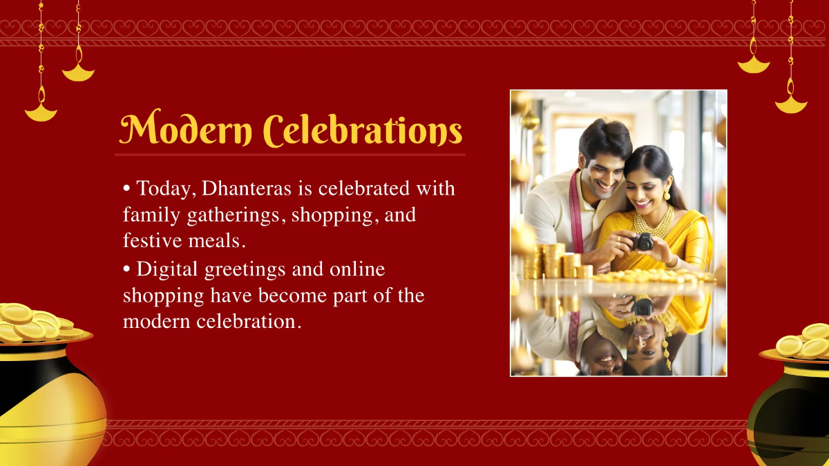 Free Dhanteras Presentation Template to Edit Online