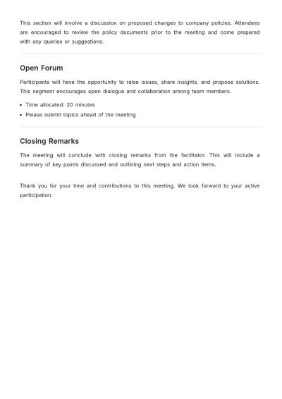 Free Zoom Meeting Format Agenda Template to Edit Online