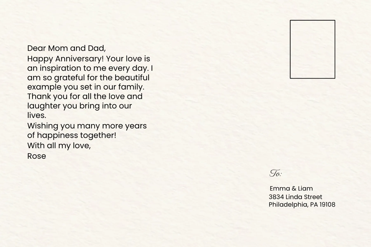 Free Anniversary Postcard Template to Edit Online