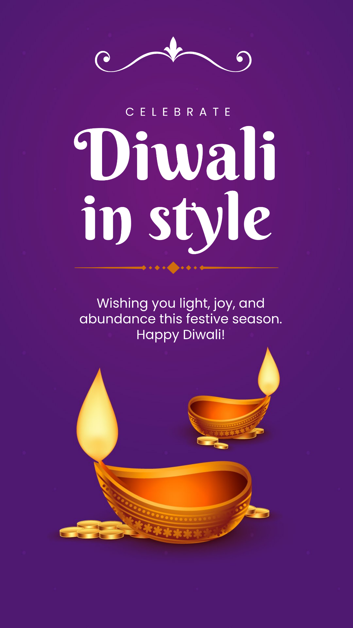 Purple Happy Diwali Festival Instagram Story