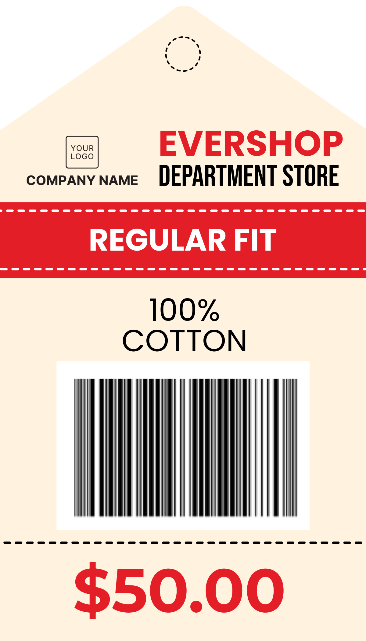 Department Store Product Tag Template - Edit Online & Download