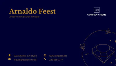 Free Jewelry Store Business Card Template to Edit Online