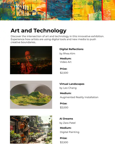 Free Art Gallery Catalog Template to Edit Online