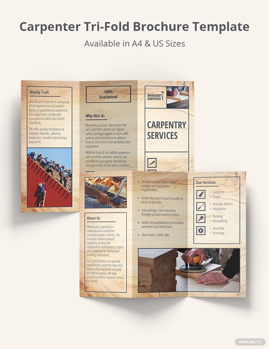  Carpenter Tri-Fold Brochure Template