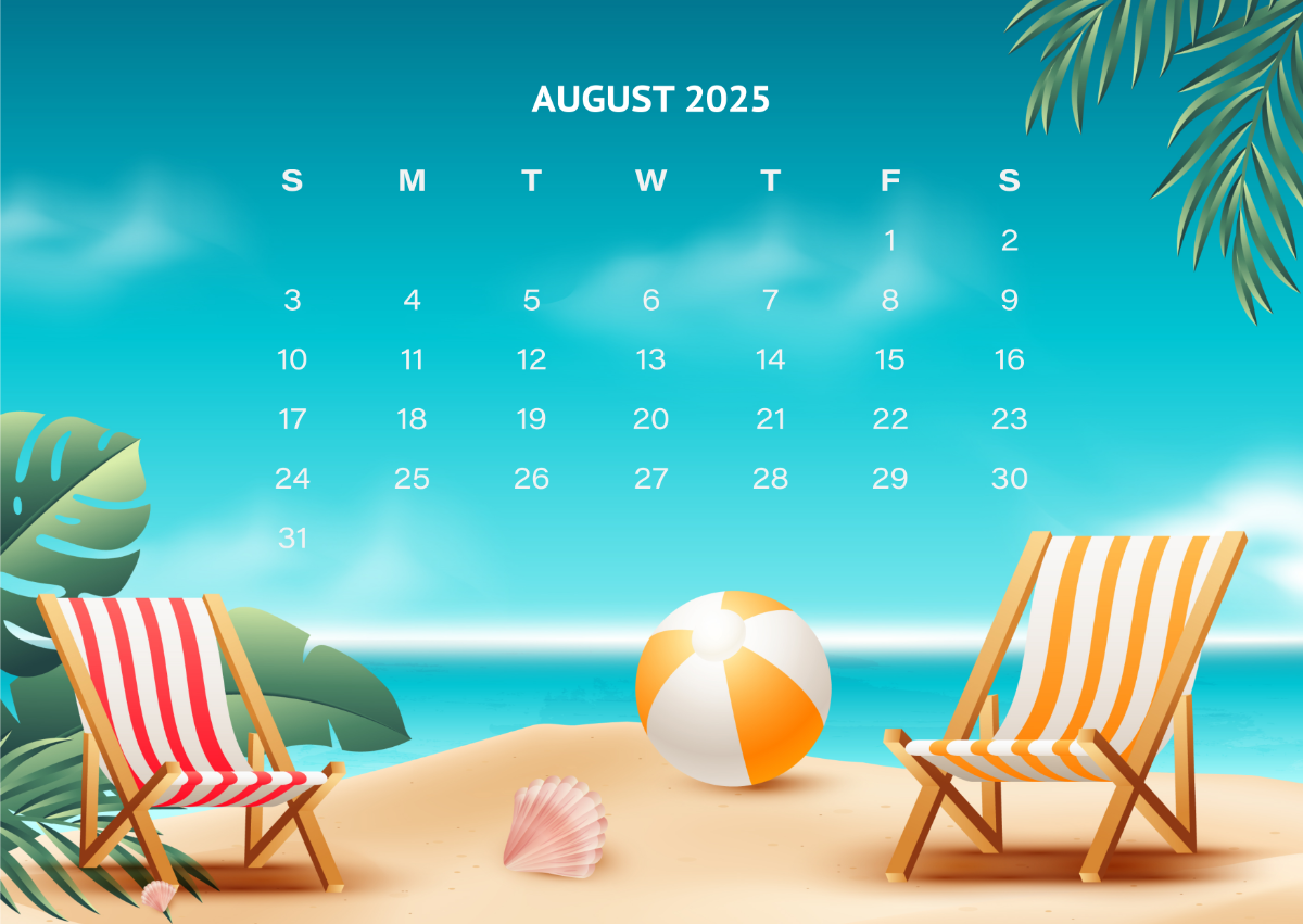 Free August 2025 Calendar Template