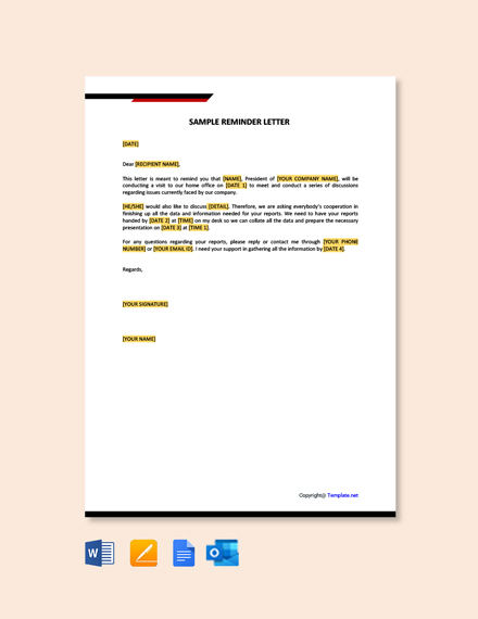 13+ FREE Reminder Letter Templates [Edit & Download] | Template.net