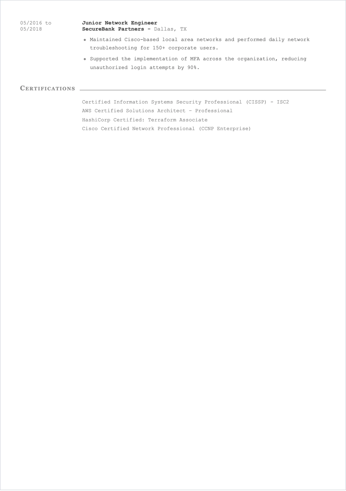Free IT Engineer ATS Resume Template, AI Resume Builder
