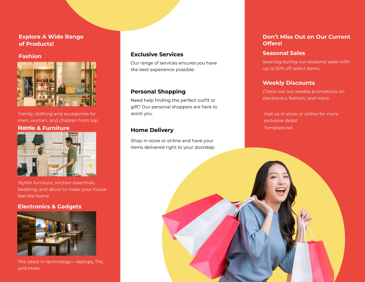 Free Department Store Brochure Template to Edit Online