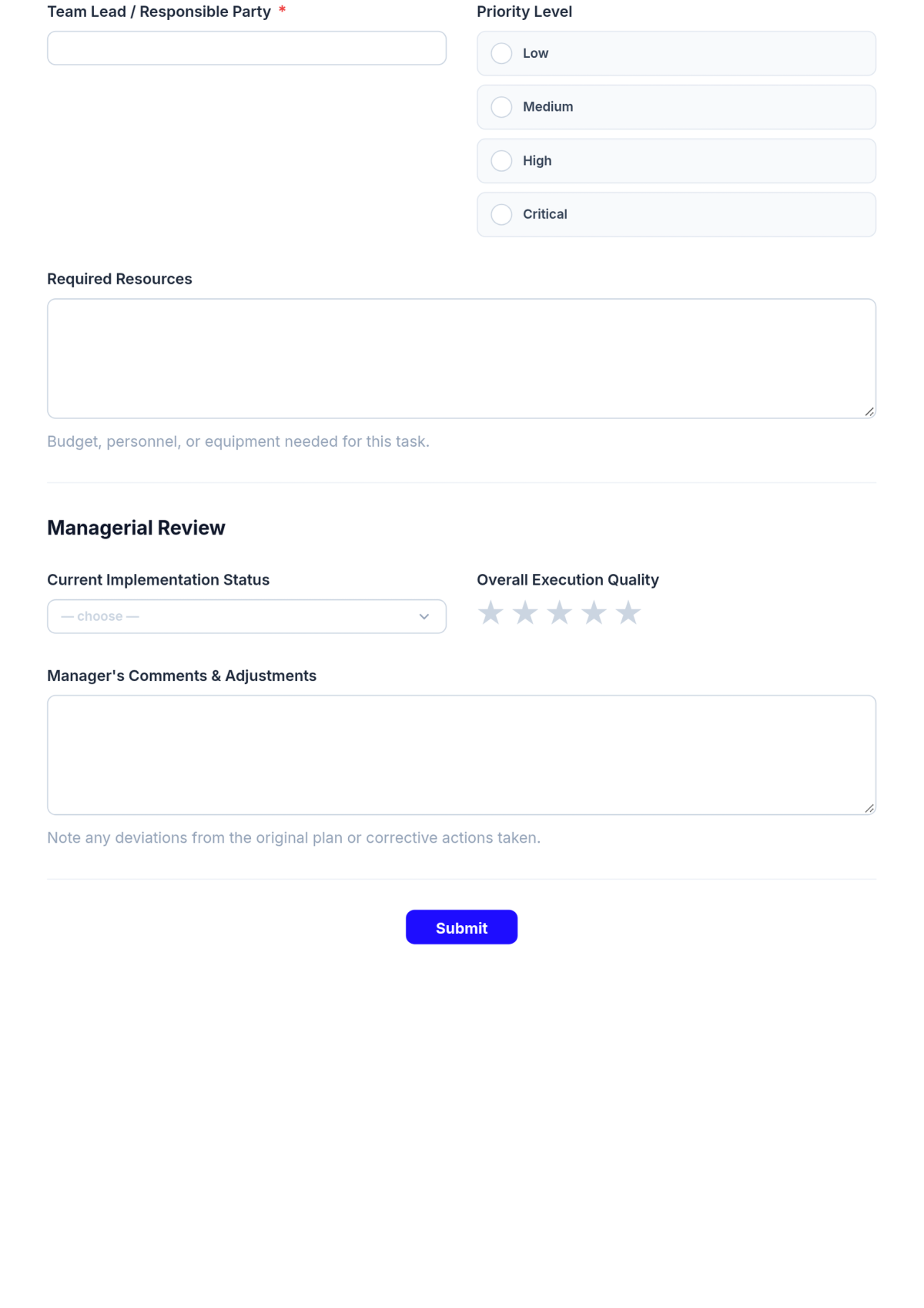 Free Blank Action Plan Manager Checklist Template & AI Maker
