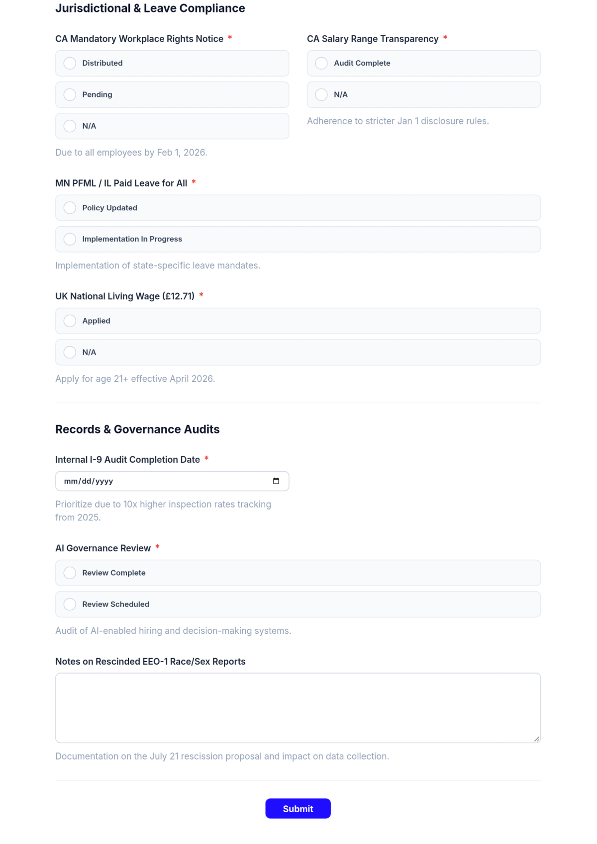 Free Sample Compliance Checklist For HR Managers Template & AI Maker Free Sample Compliance Checklist For HR Managers Template & AI Maker