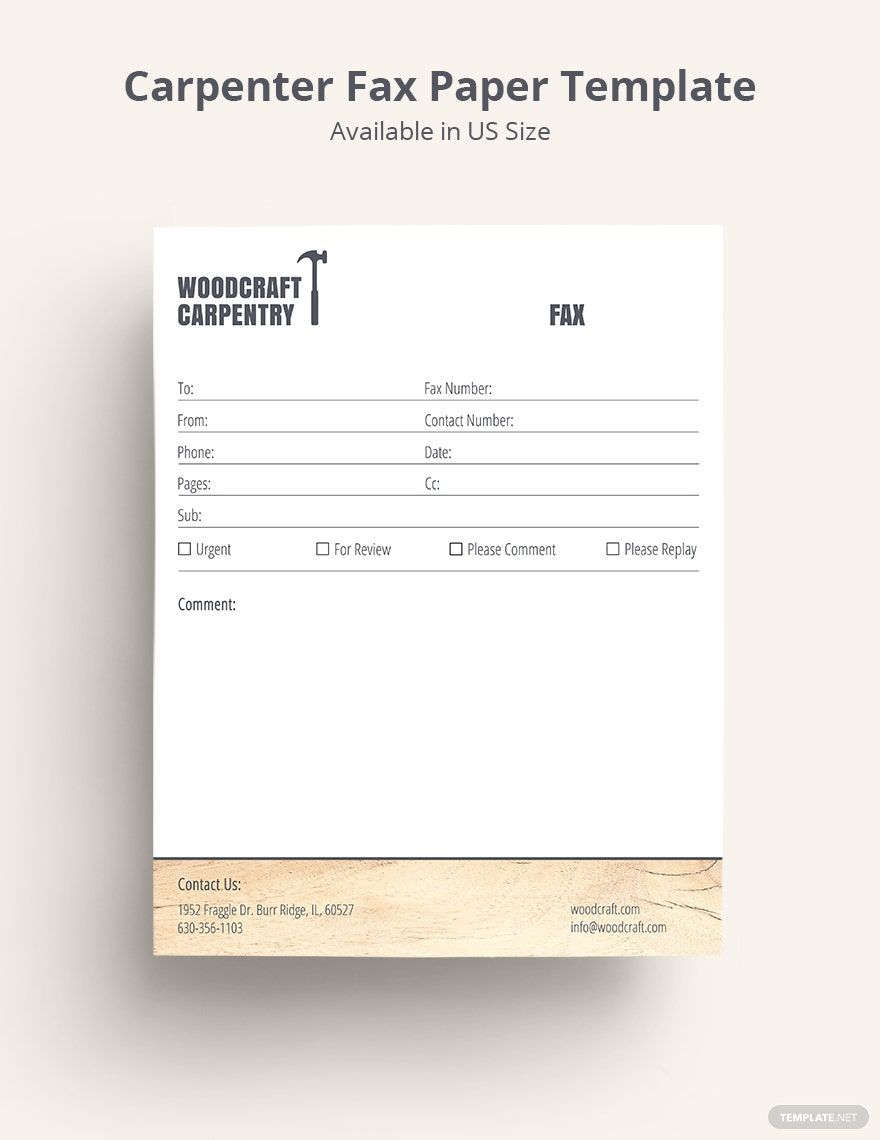 Carpenter Fax Paper Template
