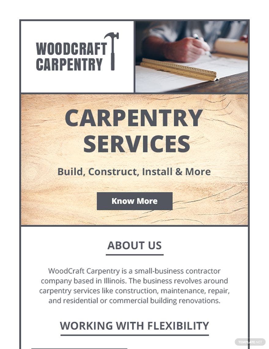 Free Carpenter Email Newsletter Template