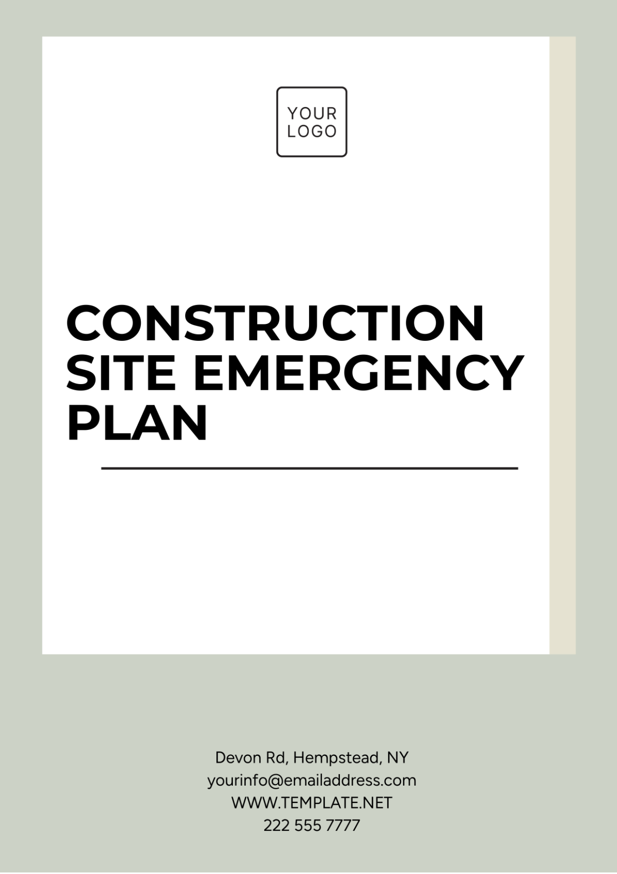 Construction Site Emergency Plan Template - Edit Online & Download