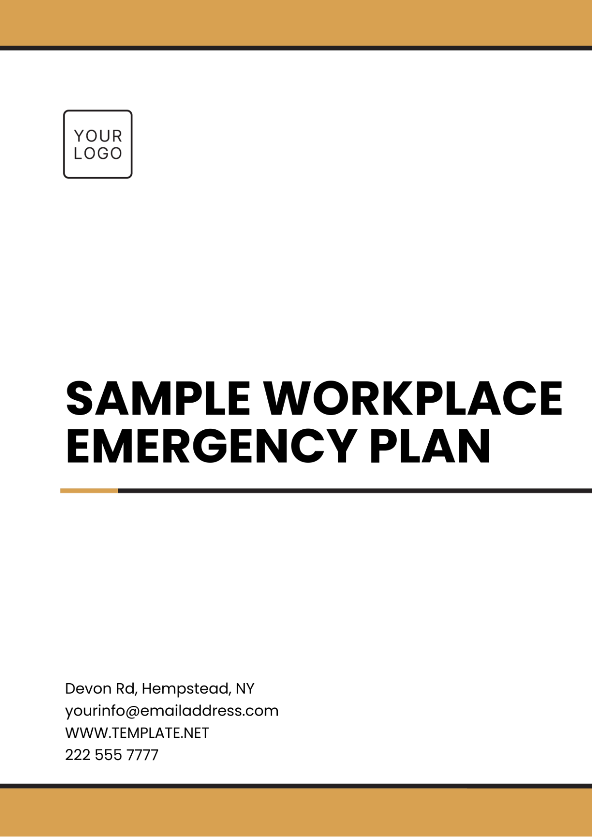 Sample Workplace Emergency Plan Template - Edit Online & Download