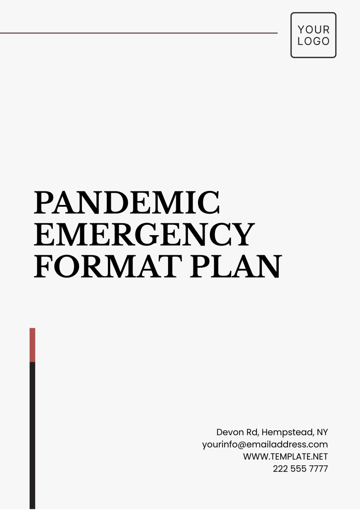 Pandemic Emergency Format Plan Template