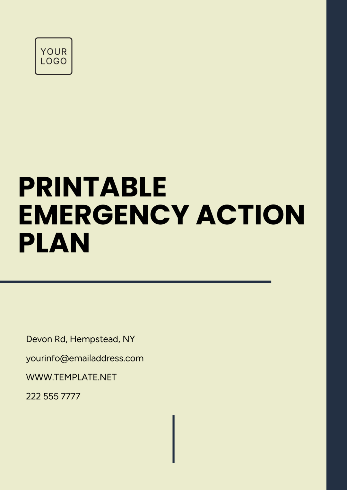 Printable Emergency Action Plan Template