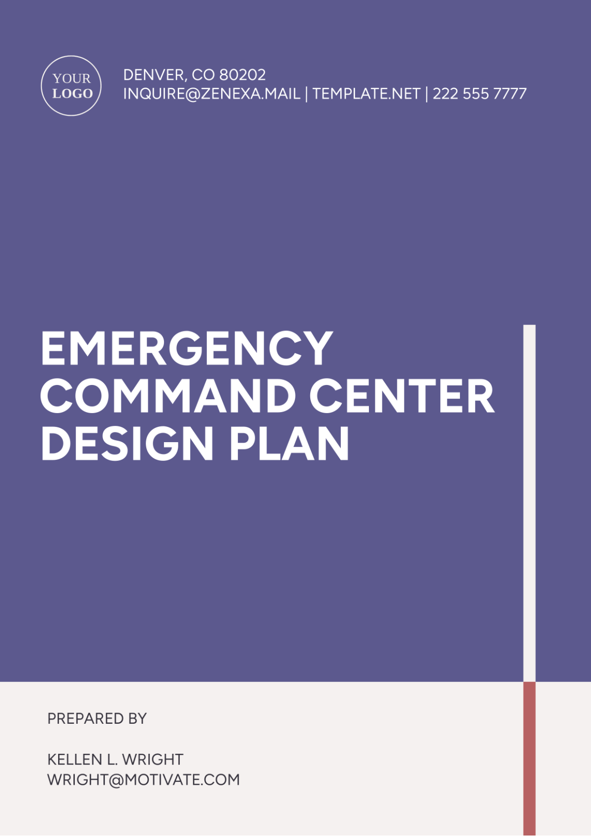 Emergency Command Center Design Plan Template