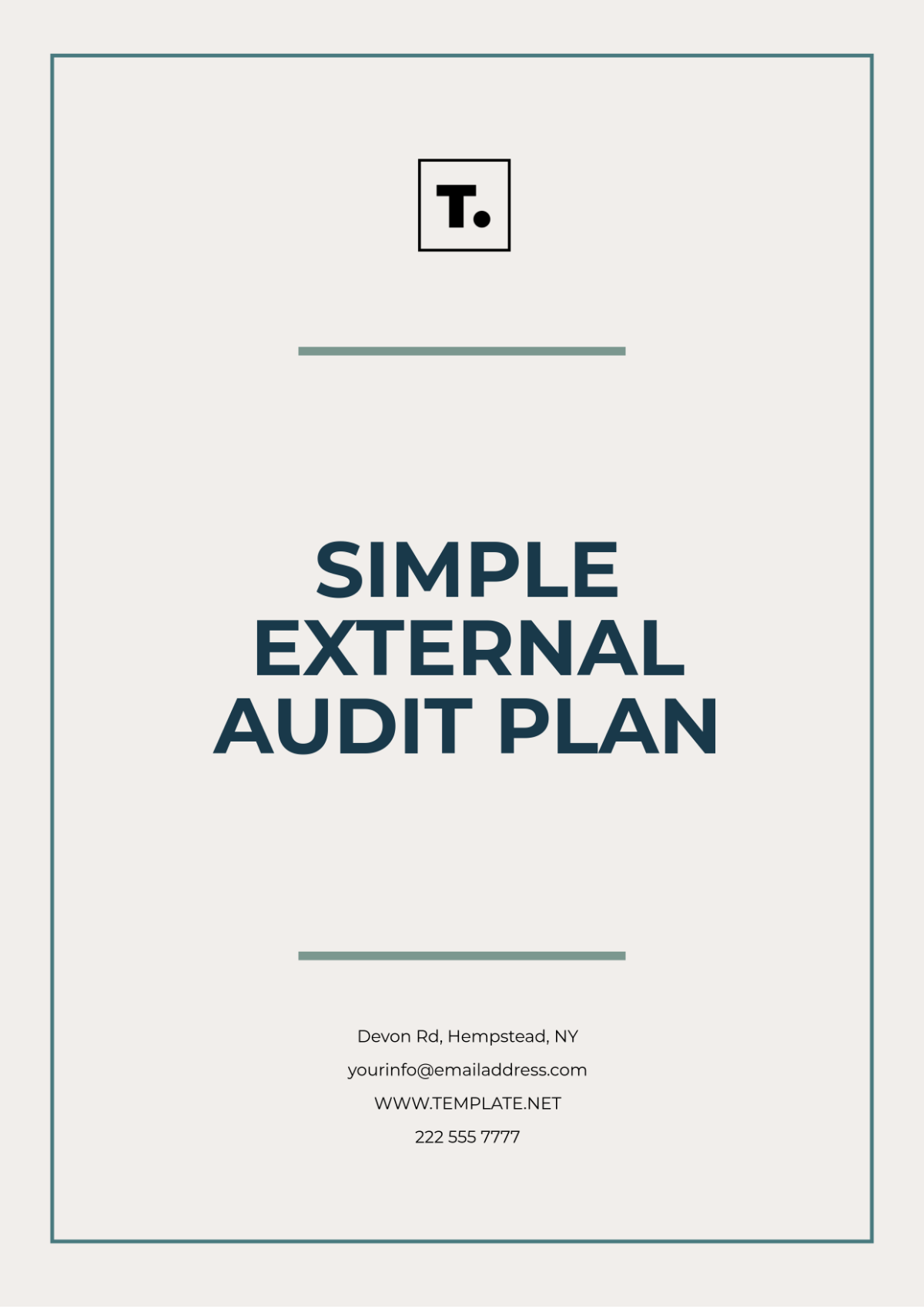 Simple External Audit Plan Template - Edit Online & Download