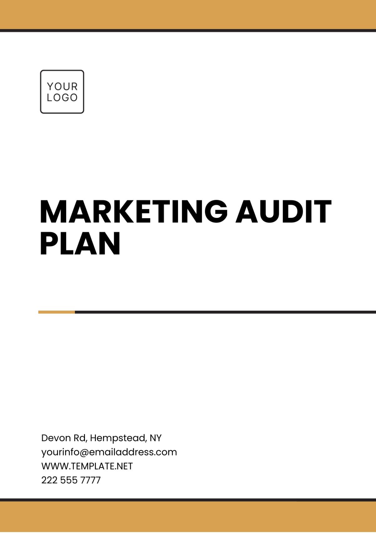 Marketing Audit Plan Template