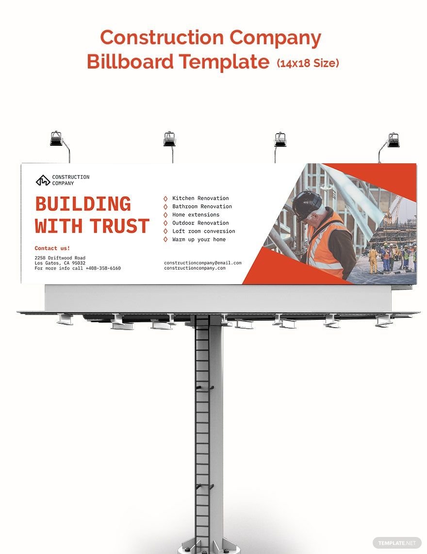 Construction Company Billboard Template