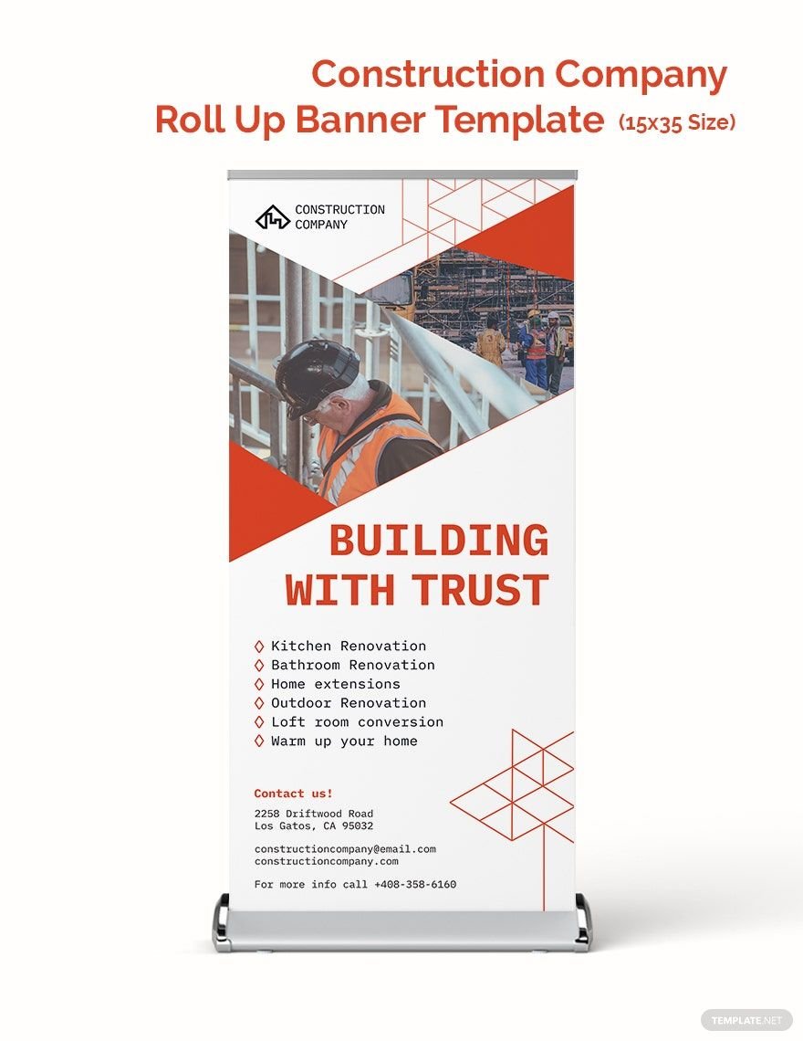 Construction Company Roll Up Banner Template