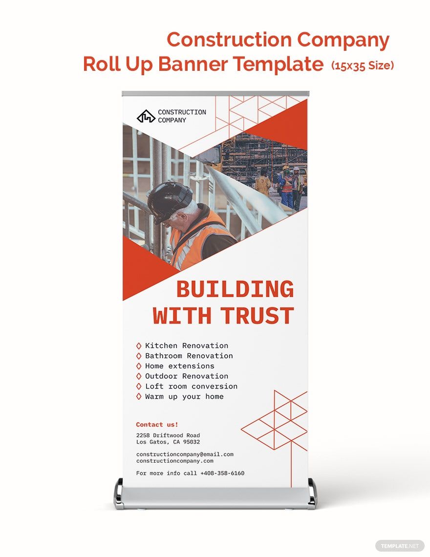 Free Sample Construction Roll Up Banner Template - Word | Template.net