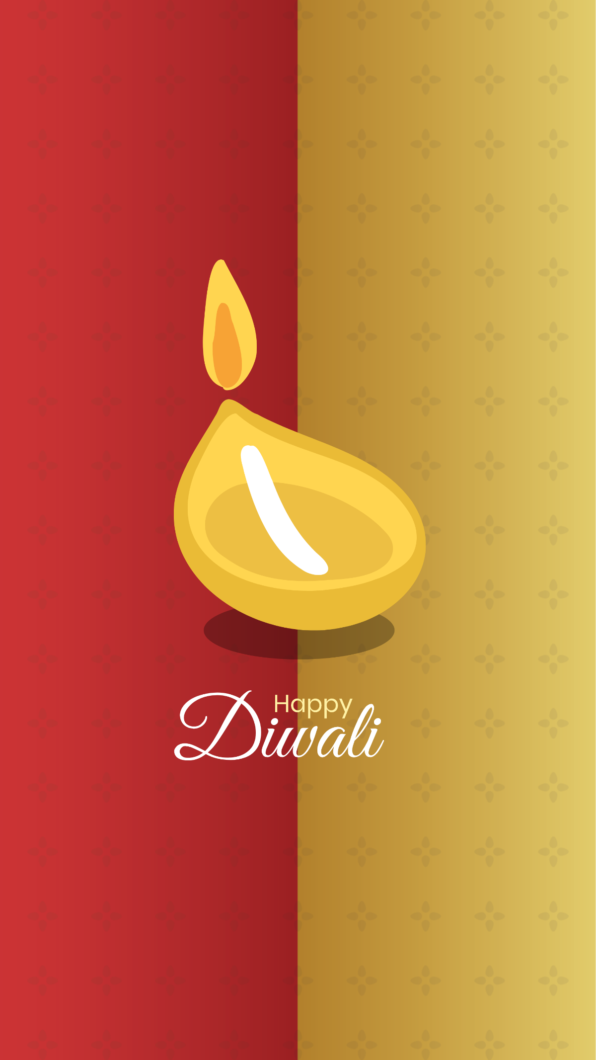 Red and Gold Traditional Happy Diwali Wallpaper Template - Edit Online & Download