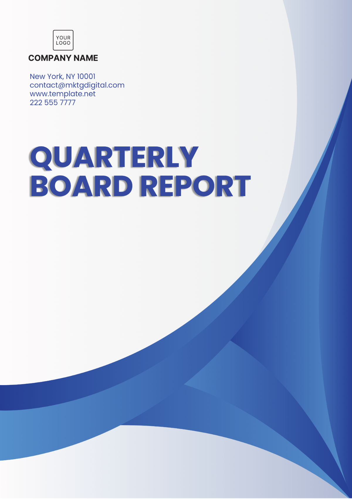 Quarterly Board Report Template - Edit Online & Download