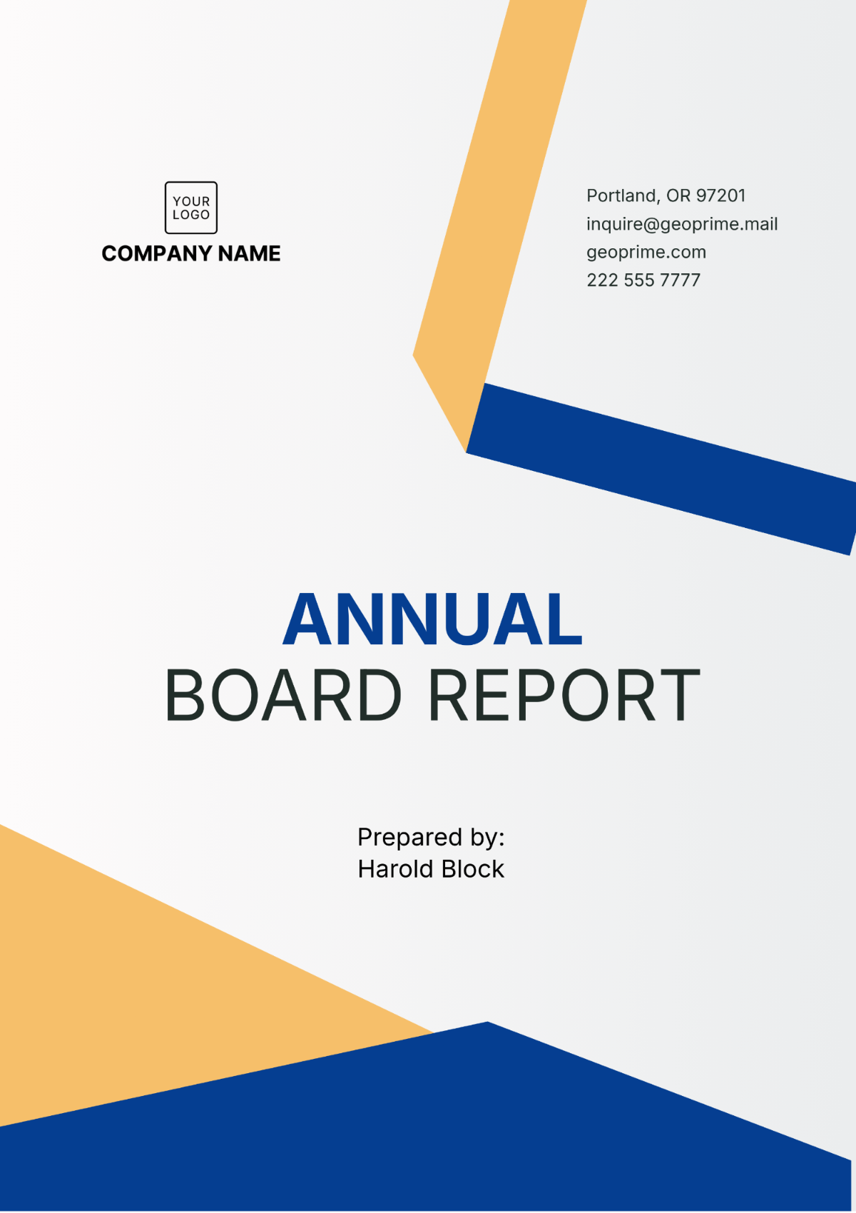 Annual Board Report Template - Edit Online & Download