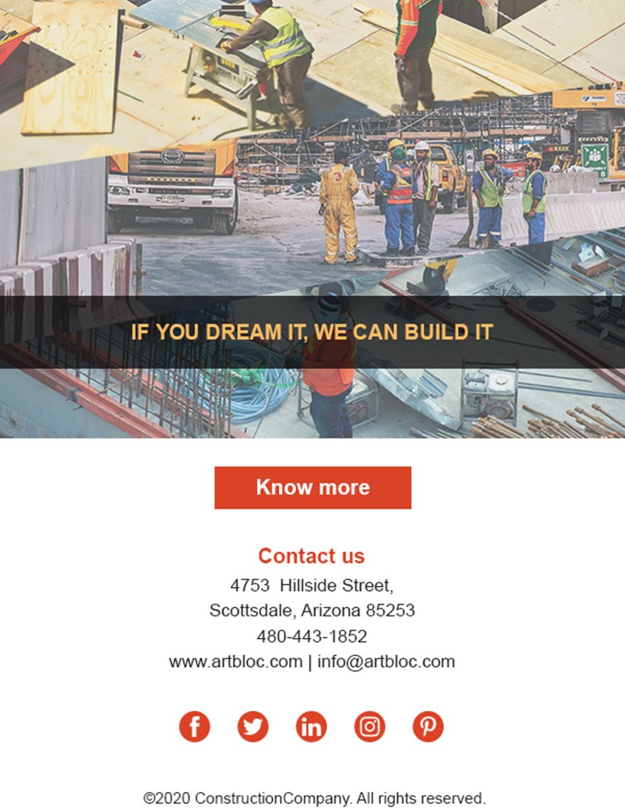 Construction Company Email Newsletter Template