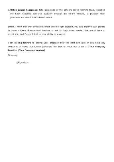 Free Academic Guidance Letter Format Template to Edit Online