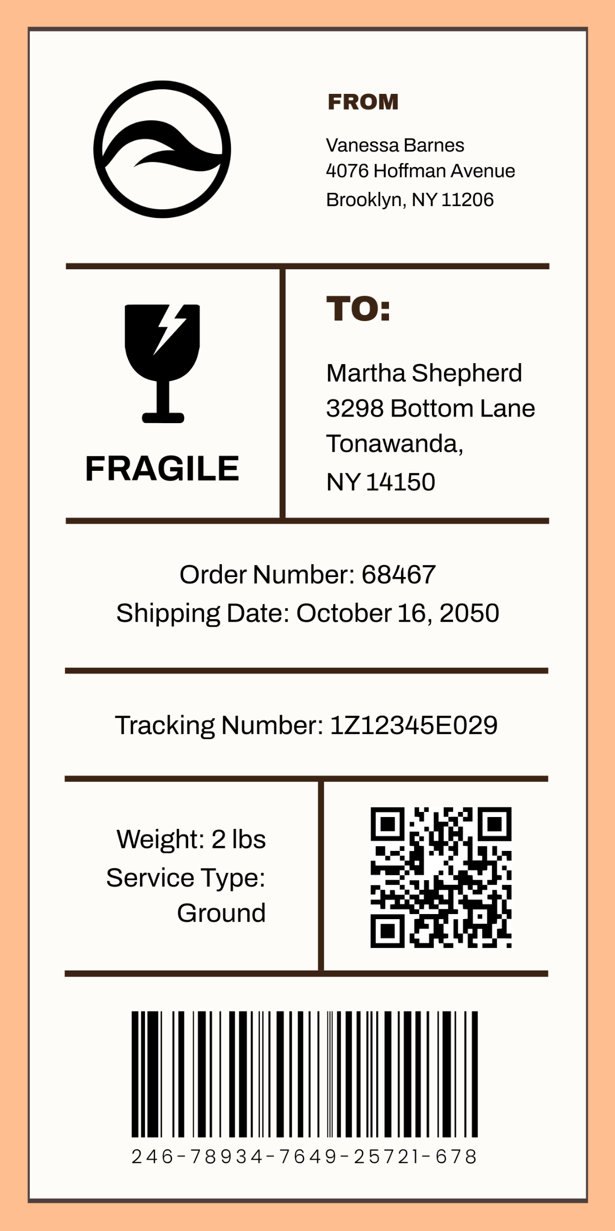 2x4 Shipping Label