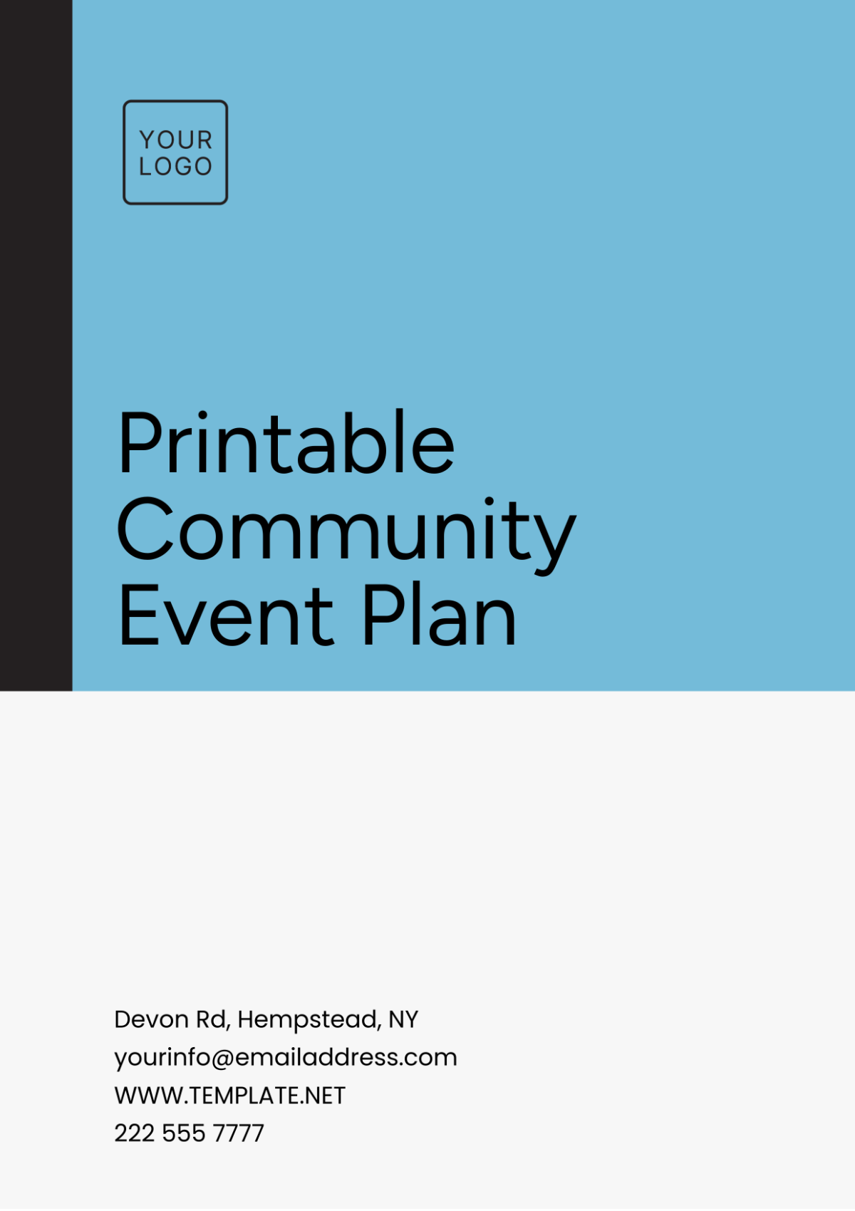 Printable Community Event Plan Template