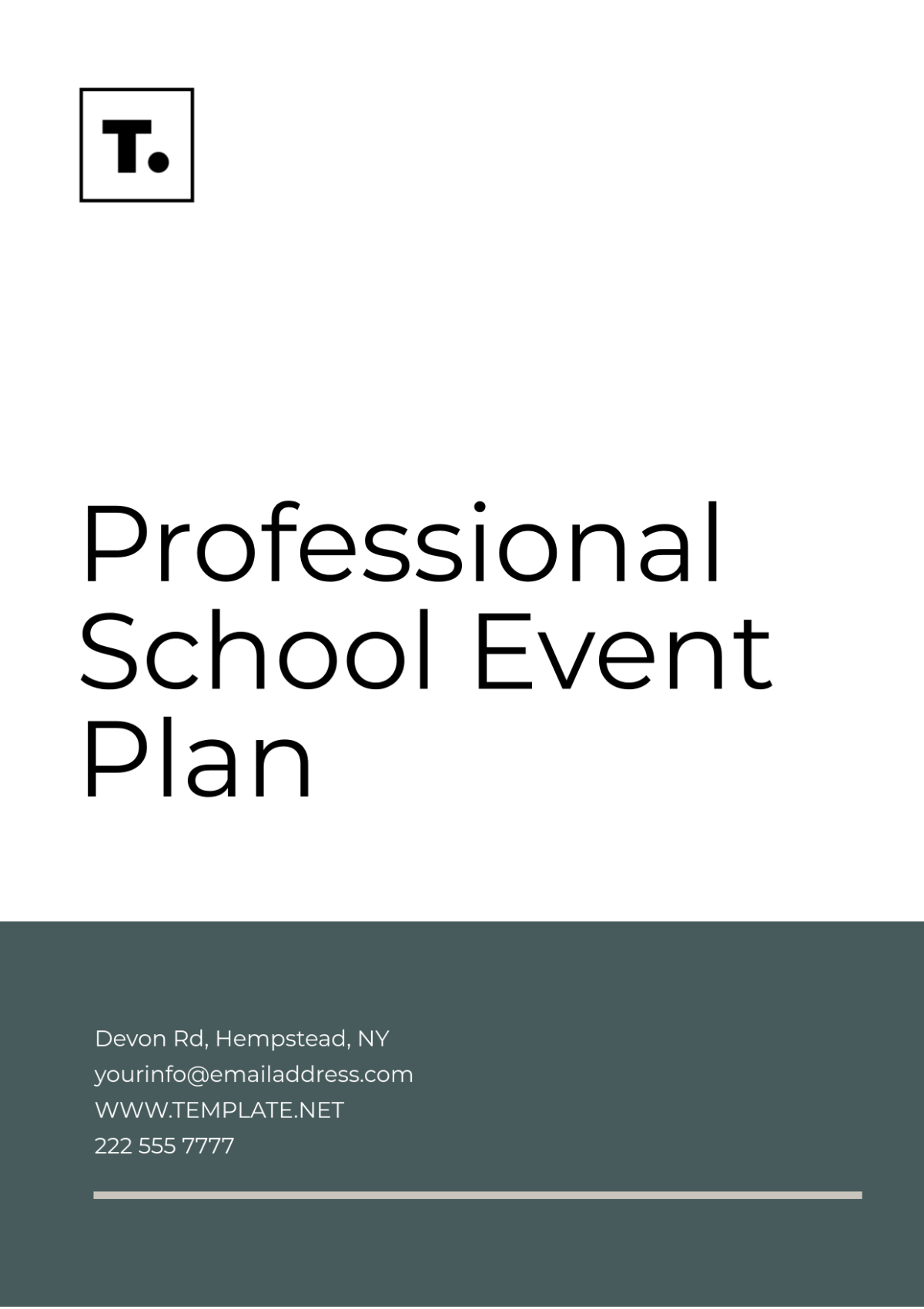 Professional School Event Plan Template - Edit Online & Download