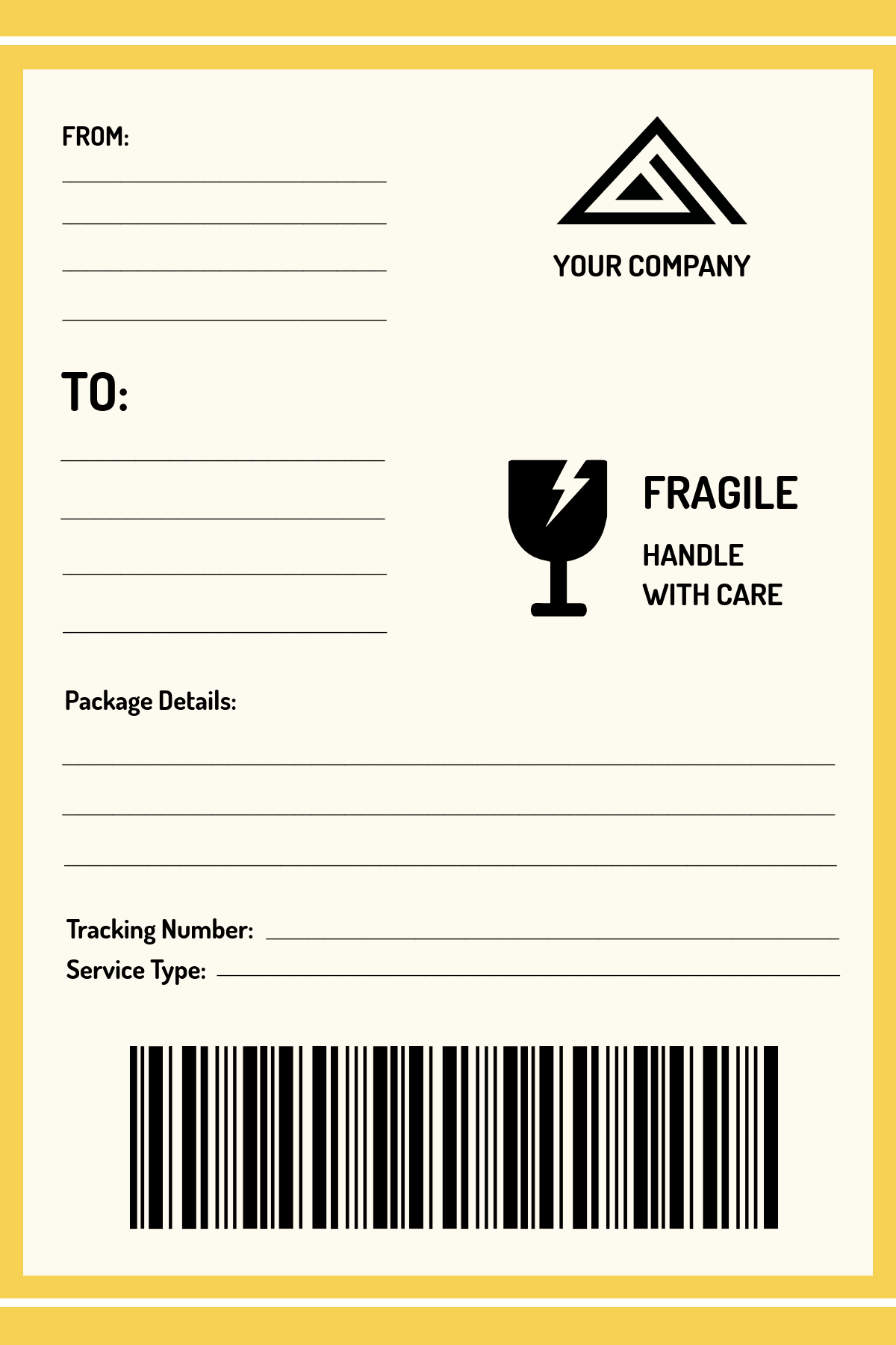 Blank Shipping Label