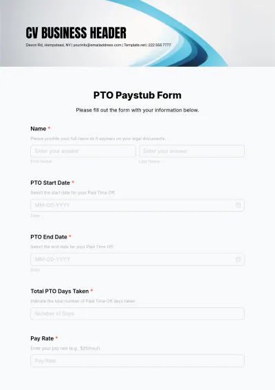 Free PTO Paystub Template - Edit Online & Download Example | Template.net to Edit Online